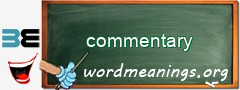 WordMeaning blackboard for commentary